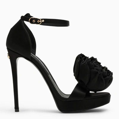 Shop Dolce & Gabbana Dolce&gabbana | Black High Sandal With Rose