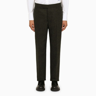 Shop Thom Browne | Green Wool Regular Trousers