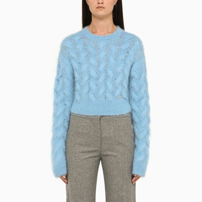 Shop Dsquared2 | Light Blue Mohair Crew-neck Jumper