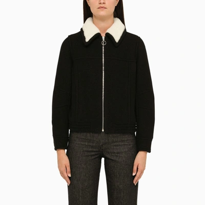 Shop Apc A.p.c. | Black Lara Jacket In Virgin Wool