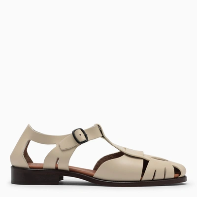 Shop Hereu Custard Pesca Low Sandals In Beige