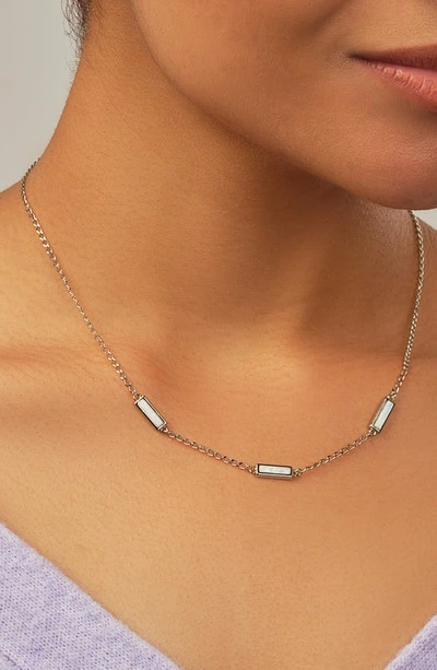 Sterling Forever Pavati Opal Necklace In Silver