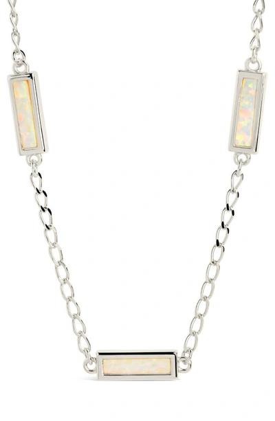 Shop Sterling Forever Pavati Opal Necklace In Silver