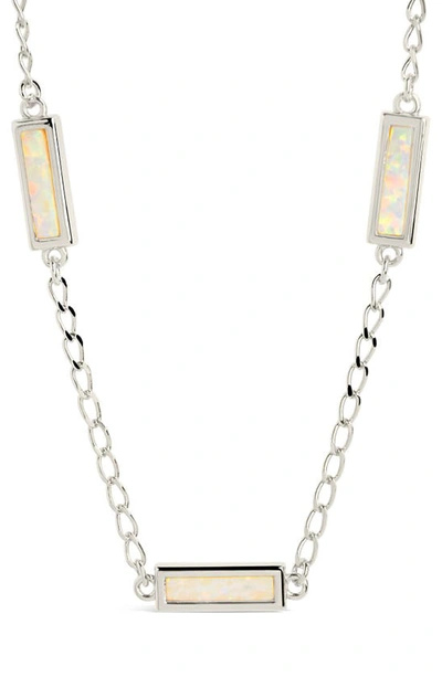 Sterling Forever Pavati Opal Necklace In Silver