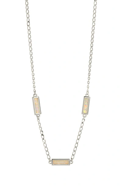 Sterling Forever Pavati Opal Necklace In Silver