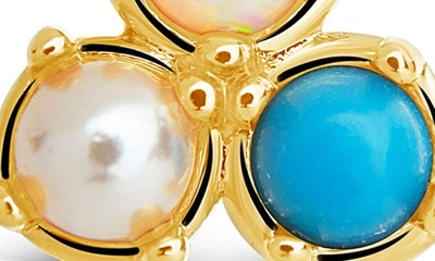 Sterling Forever Bermuda Imitation Pearl Stud Earrings In Gold
