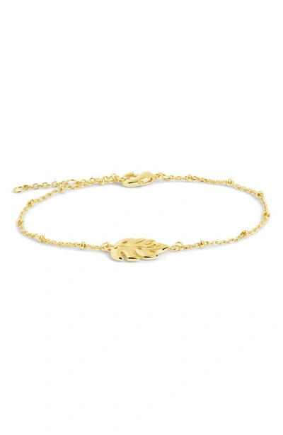Shop Sterling Forever Keilani Leaf Bracelet In Gold