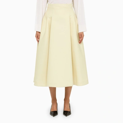 Shop Bottega Veneta | Camomile Wool Midi Skirt In Yellow