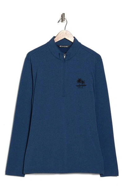 Shop Travismathew Washington 1/4 Zip Pullover Sweater In Heather Estate Blue
