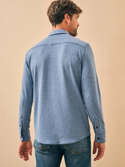 Shop Faherty Legend&trade; Sweater Shirt (single Pocket) In Glacier Blue Twill