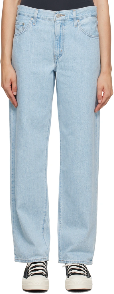 Shop Levi's Blue Baggy Dad Jeans In Love Is Love