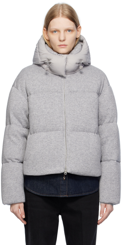 Shop Mackage Gray Tessy-k Down Jacket In Light Grey