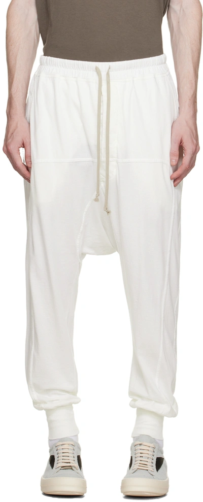 Shop Rick Owens Drkshdw Off-white Drawstring Sweatpants In 11 Milk