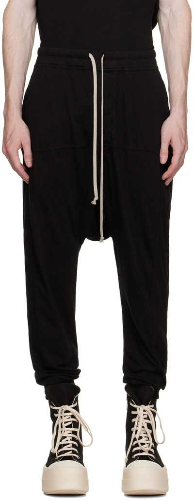 Rick Owens Drkshdw Drawstring Track Pants In 09 Black
