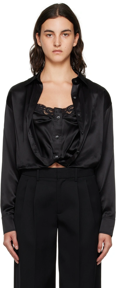 Alexander Wang T Black Layered Shirt In 001 Black