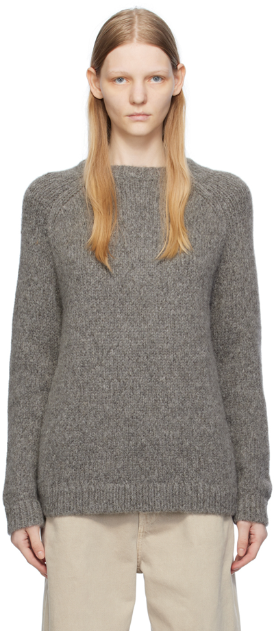 Totême Llama Wool-blend Sweater In 074 Grey Melange