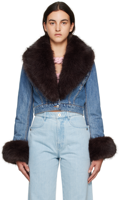 ALEXANDER WANG BLUE FADED DENIM JACKET 
