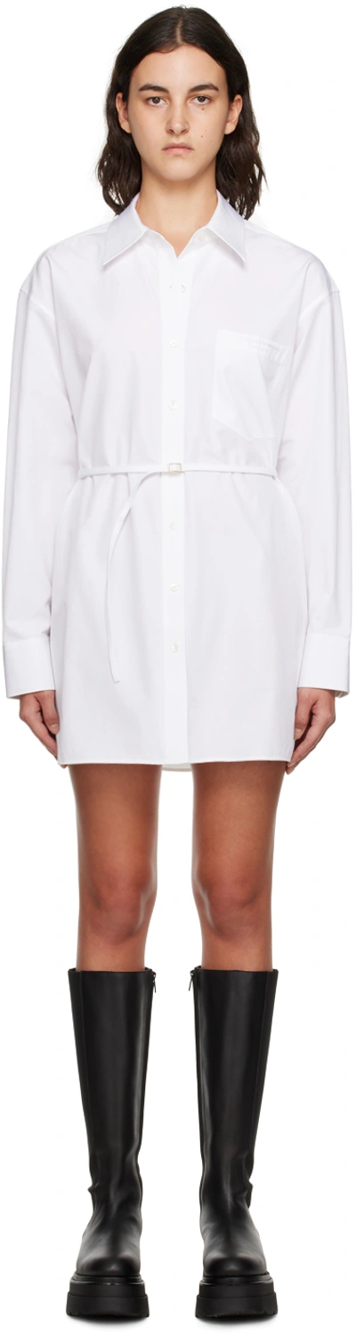 Shop Alexander Wang White Cinch Minidress In 100 White