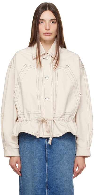 Shop Isabel Marant Étoile Off-white Delly Jacket In 23ec Ecru