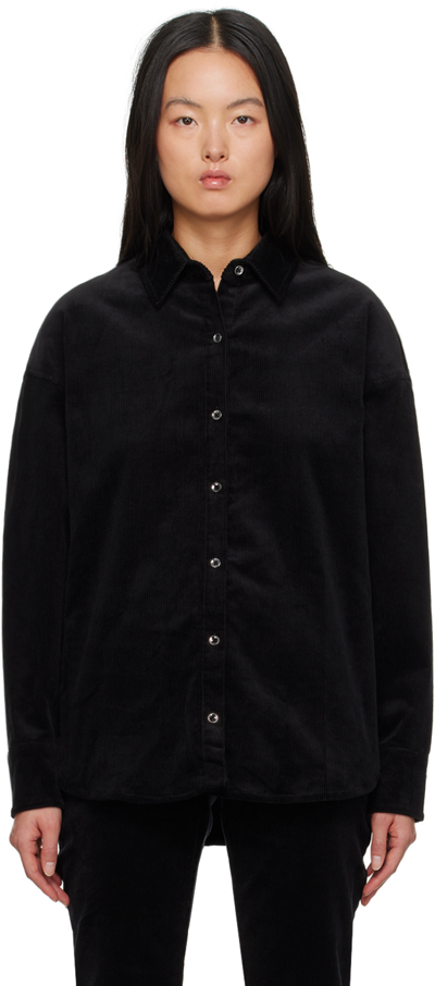 Shop Staud Black Matthew Shirt In Blk Black