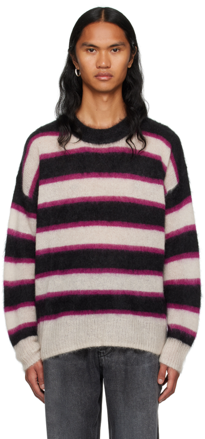 Isabel Marant Stripe Detailed Crewneck Jumper In 02fk Faded Black