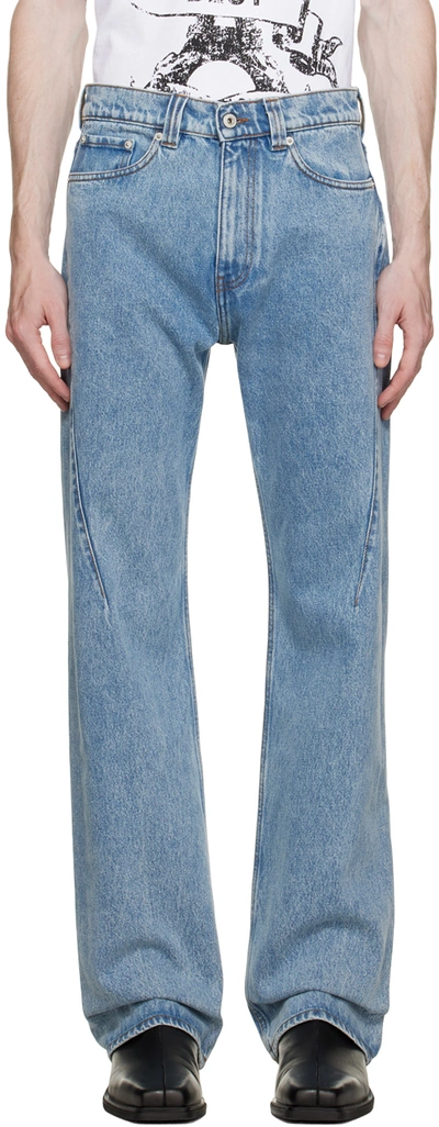 Shop Y/project Blue Paris' Best Jeans In Heavy Sw Blue
