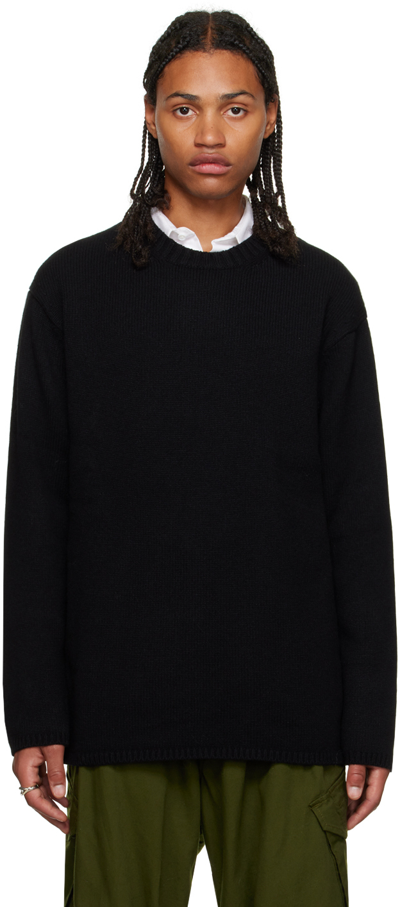 Shop Yohji Yamamoto Black Side String Sweater In 2 Black