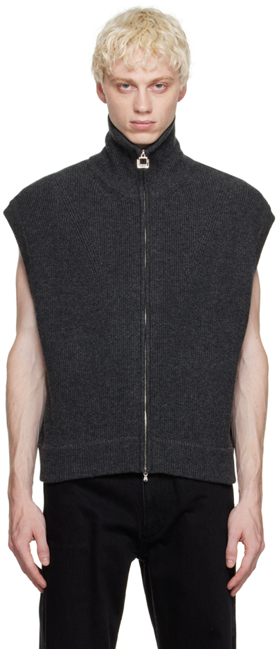 Shop Wooyoungmi Gray Zip Vest In Grey 509g
