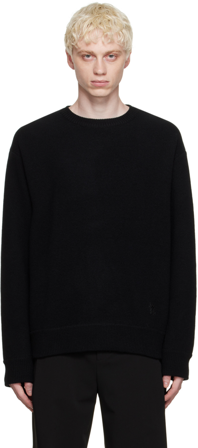 Shop Wooyoungmi Black Crewneck Sweater In Black 507b