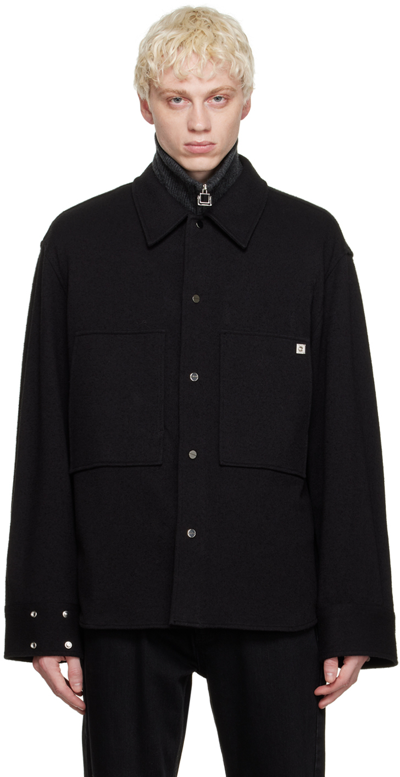 Shop Wooyoungmi Black Pocket Shirt In Black 833b