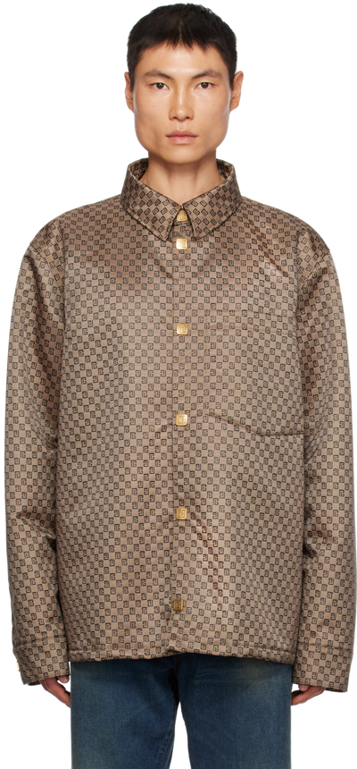 Shop Balmain Brown Padded Jacket In Wfp Marron/marron Fo