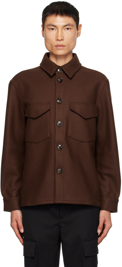 Shop Rohe Brown Button-up Shirt In 217 Pure Chocolate