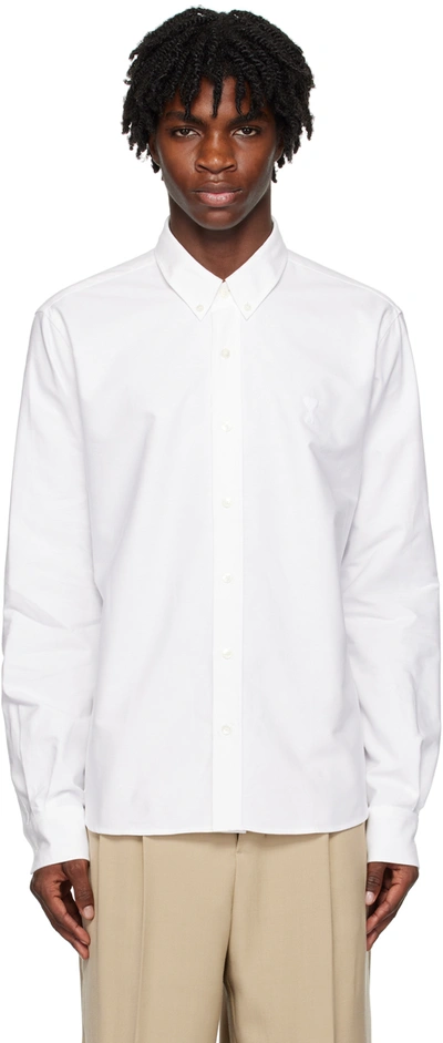 Shop Ami Alexandre Mattiussi White Classic Shirt In Natural White/168