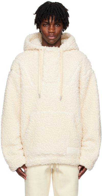 Shop Ami Alexandre Mattiussi Off-white Hooded Jacket In Ivory/185