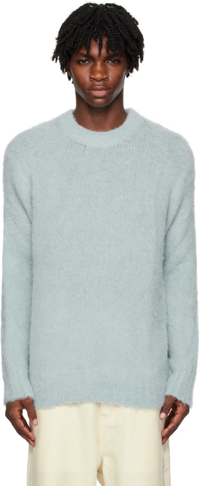 Shop Ami Alexandre Mattiussi Blue Hairy Sweater In Aquamarine/468