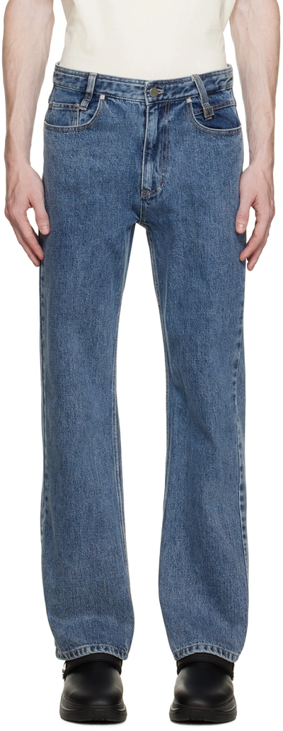Shop Wooyoungmi Blue Straight-leg Jeans In Blue 858l