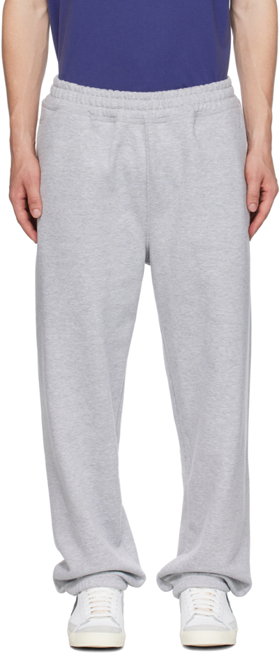 Shop Stussy Gray Embroidered Sweatpants In Ghea Grey Heather