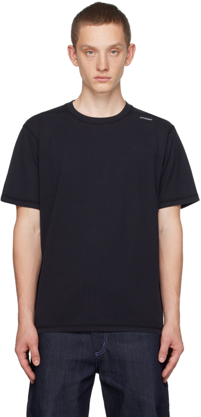 Shop Affxwrks Black Embroidered T-shirt In Washed Black
