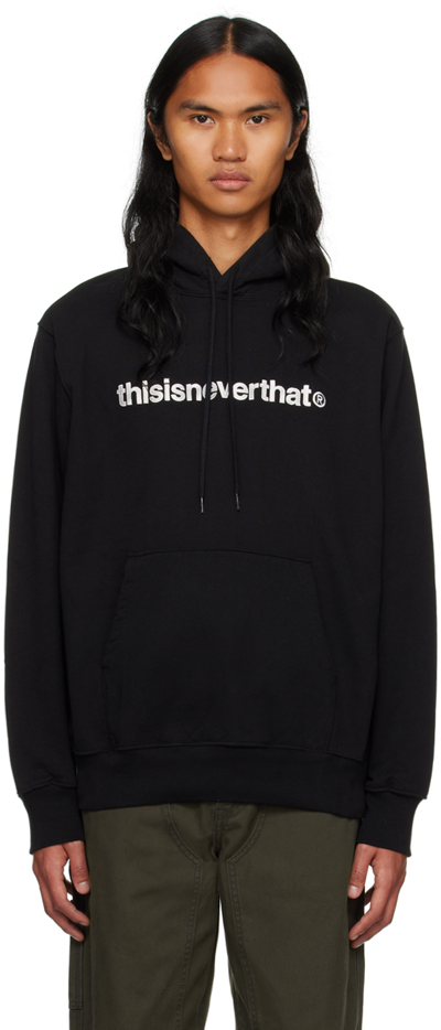 Shop Thisisneverthat Black Embroidered Hoodie