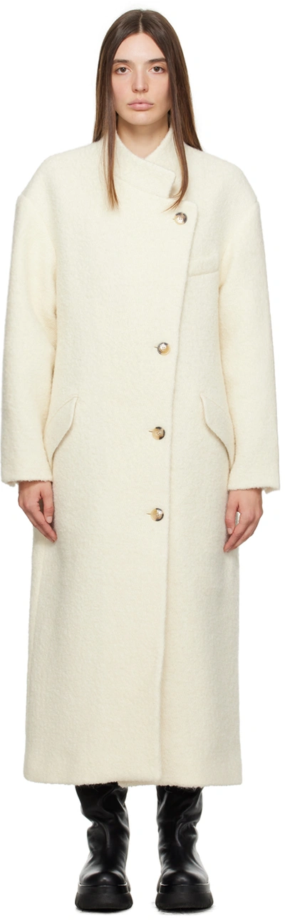 Shop Isabel Marant Étoile Off-white Sabine Coat In 23ec Ecru