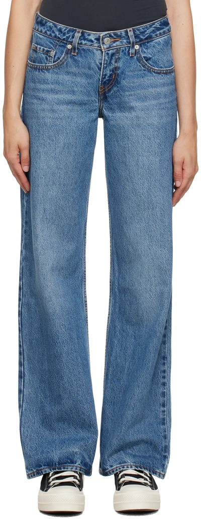 Shop Levi's Blue Low Loose Jeans In Real Recognize Real