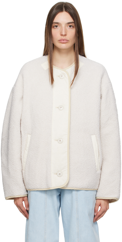 Shop Isabel Marant Étoile Off-white Himala Reversible Jacket In 23ec Ecru