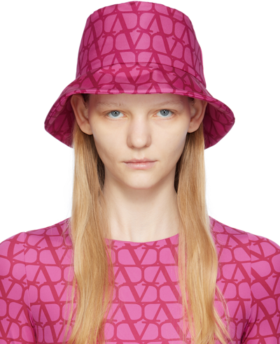 Shop Valentino Pink Toile Iconographe Bucket Hat In Uwt Pink Pp
