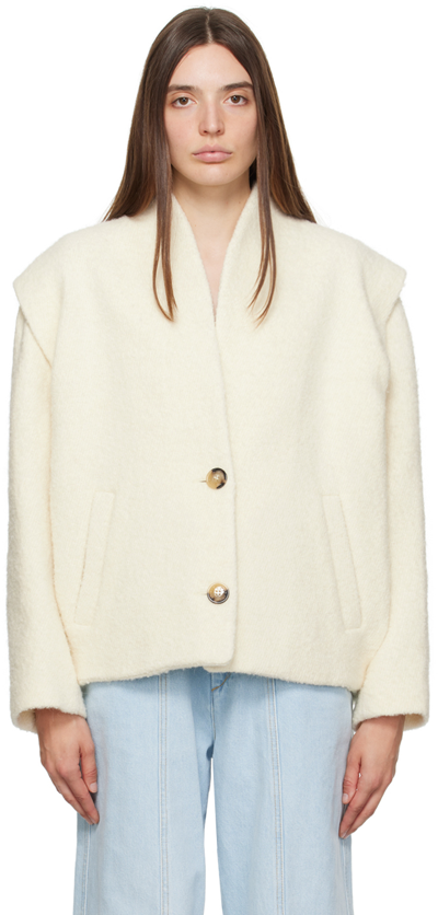 Shop Isabel Marant Étoile Off-white Drogo Jacket In 23ec Ecru