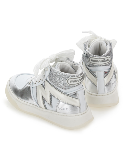 Acbc High-top Sneakers With Responsible Materials In Cream + Silver