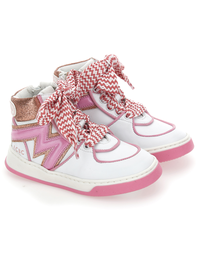 Acbc High-top Sneakers With Responsible Materials In Cream + Pink