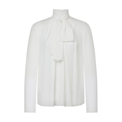 Shop Alberta Ferretti Blouse With Lavallière Collar In Bianco