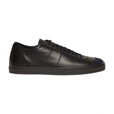 Shop Lemaire Linoleum Laced Up Trainers In Black