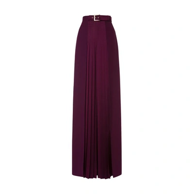 Shop Alberta Ferretti Enver Satin Trouser Skirt In Rosso