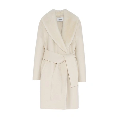 Shop Yves Salomon Cashmere Coat With Mink Collar And Removable Lining In Beige_rose